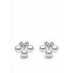 Серьги-гвоздики Sleek из белого золота с жемчугом и бриллиантами 1