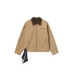 contrasting-collar zip-up jacket 1