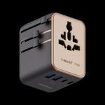 Momax 1-WORLD² 70W двойной AC пять USB GaN универсальный переходник - пустынный золотой 1