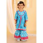 Океанский синий, девичий комплект Anarkali Kurta Sharara 1