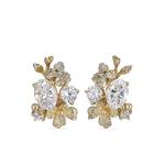 Серьги-гвоздики Golden Posy из желтого золота с бриллиантами 1