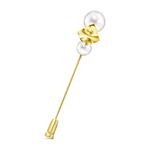 Брошь M/G Tasaki Square Leaf из желтого золота с жемчугом 1