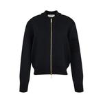 Бомберы Thom Browne Milano Stitch Zip Up Bomber Jacket In Merino And Linen W/ Ottoman Stitch 4 Bar Stripe 'Navy' 1