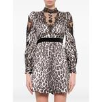 leopard-print lace-panel minidress 1
