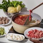 SKÄGGTORSK кастрюля для хот-пота с перегородкой и крышкой 2