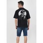 Свободная черная хлопковая футболка с коротким рукавом Skull Punk Essential 4