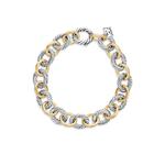 Браслет Oval Link Chain из желтого золота и серебра (10 мм) 2