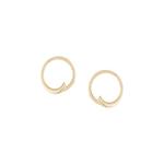 Серьги-кольца Pin Wheel из желтого золота с бриллиантами 1