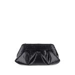 Bios ruched metallic-effect clutch bag 1