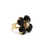 Trefle gold-plated agate ring 1