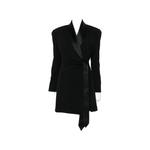 satin-trim wrap dress 1