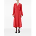 cut-out lantern-sleeve wrap dress 1