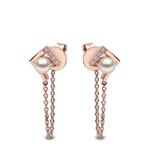 Серьги Trend из розового золота с жемчугом и бриллиантами 1