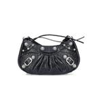 Цепь с тиснением под крокодила со стразами Le Cagole Mini Shoulder Bag в черном цвете 1