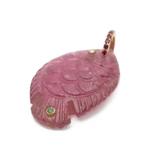tourmaline and diamond fish pendant 2