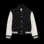 Куртки Ami Padded Paris Teddy Jacket With Leather Sleeves 'Noir' 1
