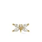 Серьга-гвоздик Butterfly из желтого золота с бриллиантами 1