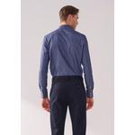 Темно-синяя полосатая рубашка slim fit 4