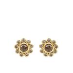 Серьги-гвоздики Aditi из переработанного желтого золота с бриллиантами 1