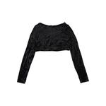Укороченный бархатный топ Black 2