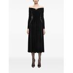 off-shoulder glitter velvet midi dress 1