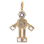 Подвеска Robot из желтого золота с бриллиантами и морганитом 1