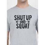 Футболка Shut up and Squat Grey Cotton Short Sleeve Crew Neck Workout/Training Tee 5
