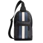 West Pack Bag In Signature Canvas With Varsity Stripe в цвете Charcoal/ Denim/ Chalk CV923 1