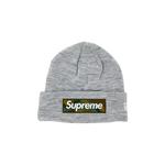 Бини Supreme x New Era Box Logo Beanie 'Heather Grey' 1