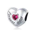 Подвеска из стерлингового серебра 925 пробы с гравировкой «Forever Sister» и сердцем 1
