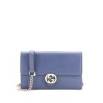 Interlocking Wallet on Chain Leather crossbody bag 1