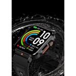 Унисекс IOS/Android IP Black SmartWatch с черным резиновым ремешком 4