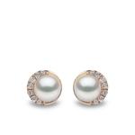 Серьги Trend из желтого золота с жемчугом и бриллиантами 1