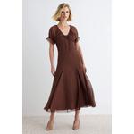 Платье Brown Shift/Straight Cut Midi Woven Chiffon 1