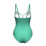 Однотонный цельный купальник мятного цвета с защипами 4