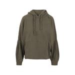 logo-print pleated-sleeve hoodie 1