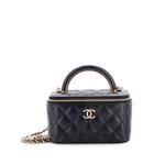 Маленькая сумка-сэтчел Charming Handle Vanity Case with Chain Quilted Lambskin 1