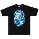 Футболки BAPE ABC Camo Big Ape Head Tee 'Black/Blue' 1