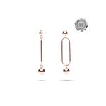 Серьги-капли Minimal Oval Open Hanging Sphere Stud из розового золота со стерлинговым серебром 925 5