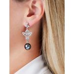 Серьги из белого золота с жемчугом и бриллиантами 2