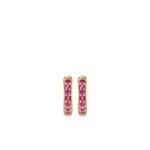 Серьги Petite Pavé из желтого золота с рубином 1