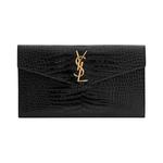 Косметички Saint Laurent Uptown Crocodile Embossed Pouch 'Black' 1