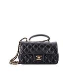 Classic Single Flap Top Handle Bag Quilted Lambskin Mini shoulder bag 1