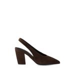 Decollete suede leather slingback pumps 1