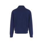 logo-embroidered striped-sleeve cardigan 2