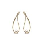 Серьги Sleek из желтого золота с жемчугом и бриллиантами 1