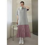 Платье-трапеция Comfortable Air Cotton с patchwork и драпировкой [DA10423] 5