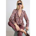 Многоцветная oversize рубашка из атласа с шалью и узором 1