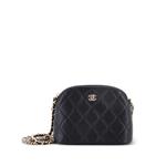 Мини-сумка через плечо CC Dome Zip Clutch with Chain Quilted Caviar 1