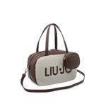 logo-patch faux-shearling tote bag 3